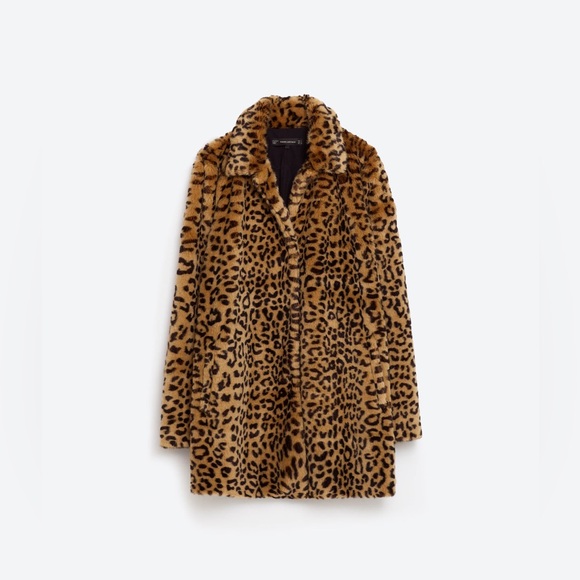 Zara Jackets & Blazers - Zara Faux Fur Leopard Animal Print Coat Size Small